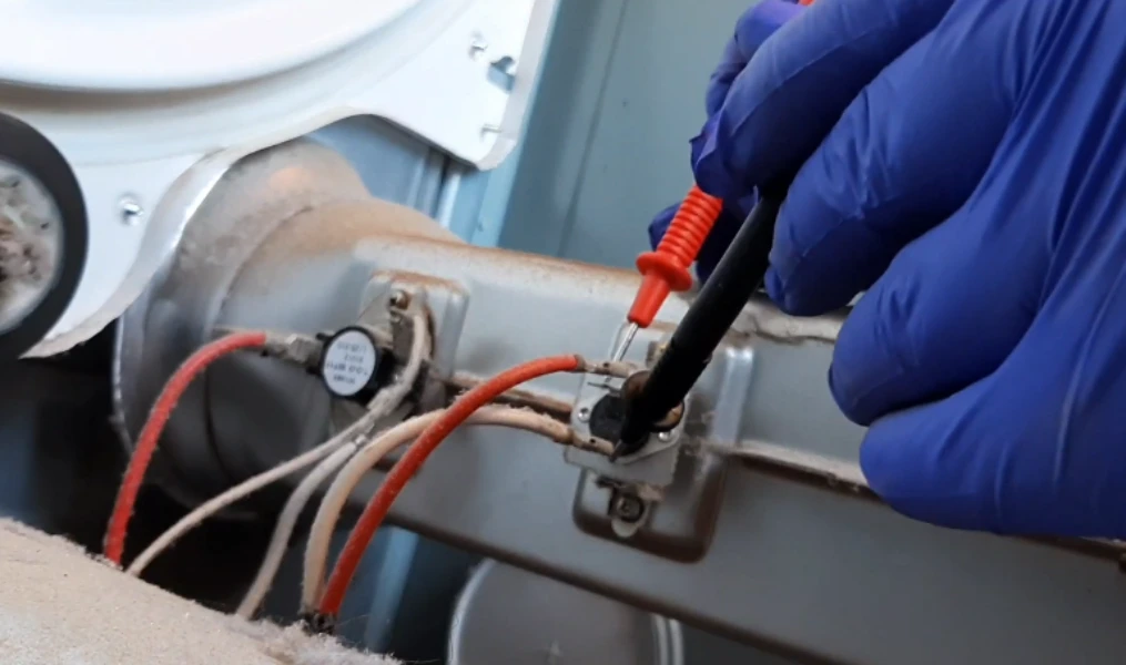 Testing a dryer heating element with a multimeter
